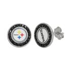 Pittsburgh Steelers Crystal Team Logo Stud Earrings, Women's, Black
