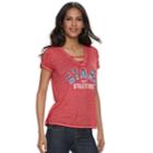 Women's Rock & Republic&reg; Stars And Stilettos Strappy Cold-shoulder Tee, Size: Xl, Med Red