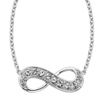 Diamond Essence Sterling Silver Crystal And Diamond Accent Infinity Necklace - Made With Swarovski Crystals, Women's, White
