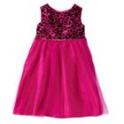 Girls 4-6x Marmellata Classics Velvet Cheetah Glitter Tulle Dress, Girl's, Size: 5, Dark Pink