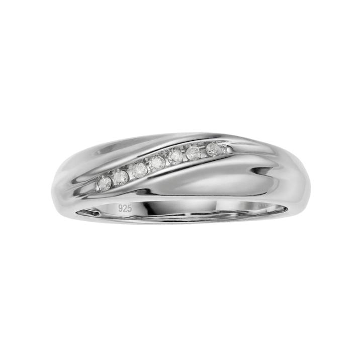 Sterling Silver Diamond Accent Swirl Ring, Women's, Size: 8, White