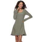 Juniors' Mudd&reg; Lace-up Sleeve Sueded Jersey Dress, Teens, Size: Xl, Med Grey