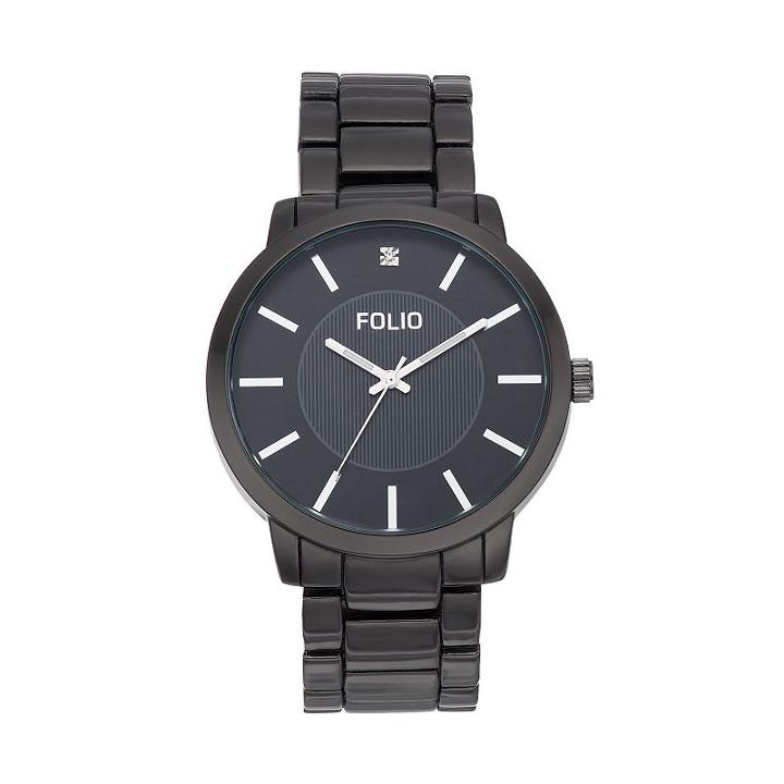Folio Men's Diamond Watch, Size: Xl, Black