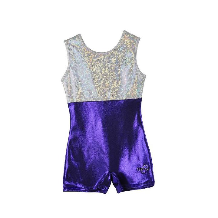 Girls 2-10 Obersee Gymnastics Biketard, Girl's, Size: Small, Purple