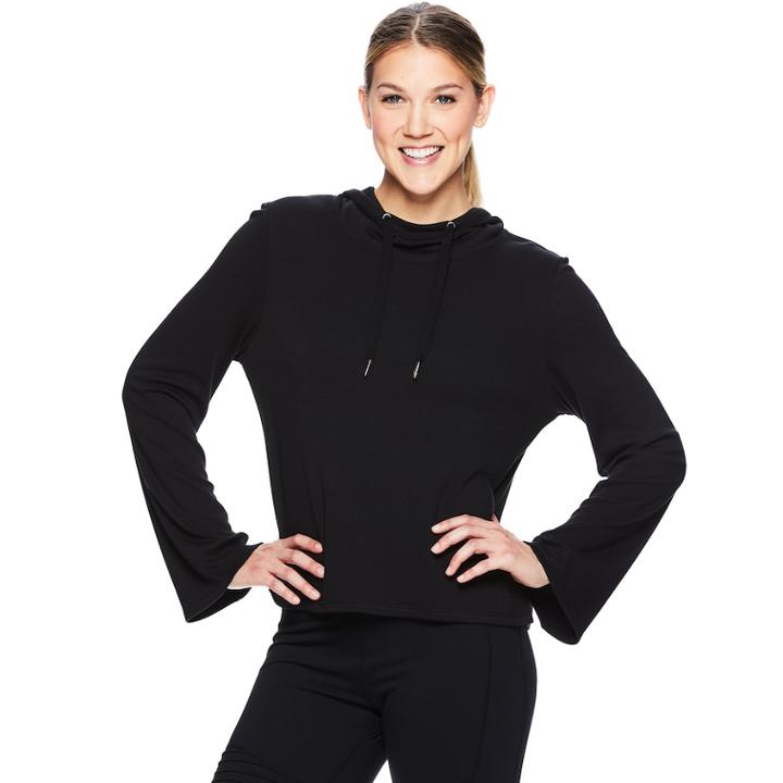 Women's Gaiam Shiva Yoga Crop Hoodie, Size: Medium, Oxford