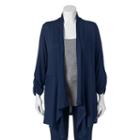Juniors' Plus Size About A Girl Knit Cardigan, Size: 1xl, Blue (navy)