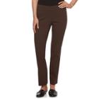 Petite Apt. 9&reg; Pull-on Straight-leg Dress Pants, Women's, Size: 2 Petite, Brown