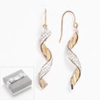 14k Gold-bonded Sterling Silver Crystal Spiral Drop Earrings, Women's, White