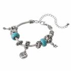 Simulated Turquoise Bead, Star & Arrow Charm Bracelet, Women's, Turq/aqua