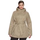 Plus Size Columbia Spring Run Hooded Trench Jacket, Women's, Size: 1xl, White Oth
