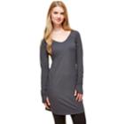 Women's Hottotties By Terramar Collins Thumb Hole V-neck Tunic, Size: Large, Light Grey