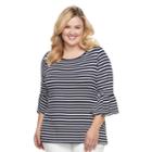 Plus Size Croft & Barrow&reg; Bell Sleeve Peasant Top, Women's, Size: 1xl, Blue