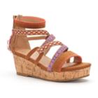 So&reg; Tightrope Girls' Wedge Sandals, Size: 2, Brown