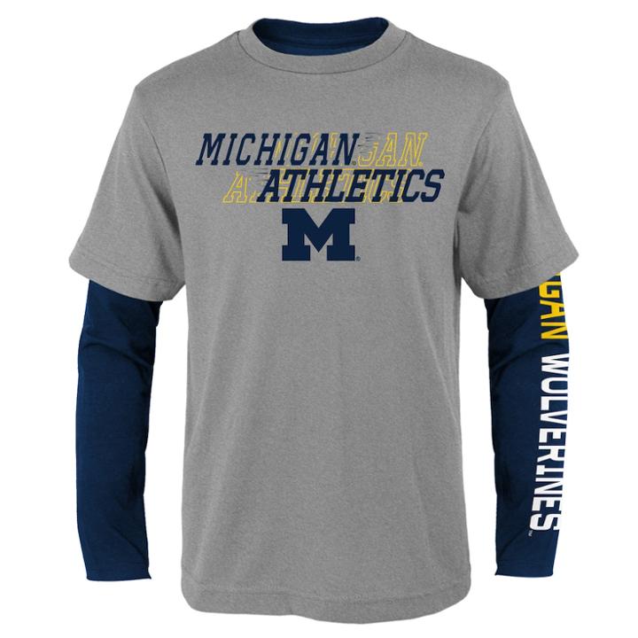 Boys 8-20 Michigan Wolverines United Tee Set, Size: Xl 18-20, Grey