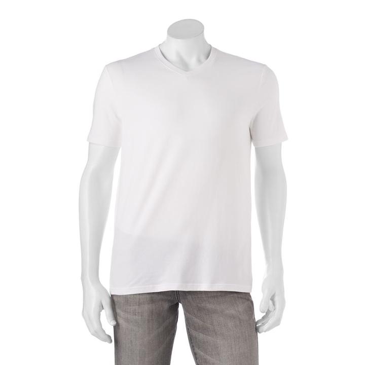 Men's Sonoma Goods For Life&trade; Flexwear Classic-fit Performance V-neck Tee, Size: Medium, White