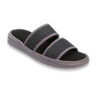 Dearfoams Women's Perforated Double Band Slippers, Size: Small, Black