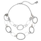 Simply Vera Vera Wang Two Tone Oval Link Statement Necklace, Women's, Silver