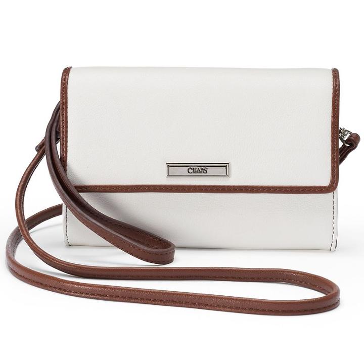 Chaps Margo Fold Over Convertible Wristlet, Women's, White Oth