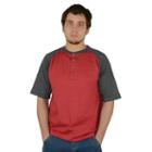 Men's Stanley Classic-fit Colorblock Raglan Performance Baseball Henley, Size: Xxl, Red