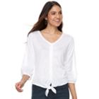 Women's French Laundry Tie-front Top, Size: Xl, White
