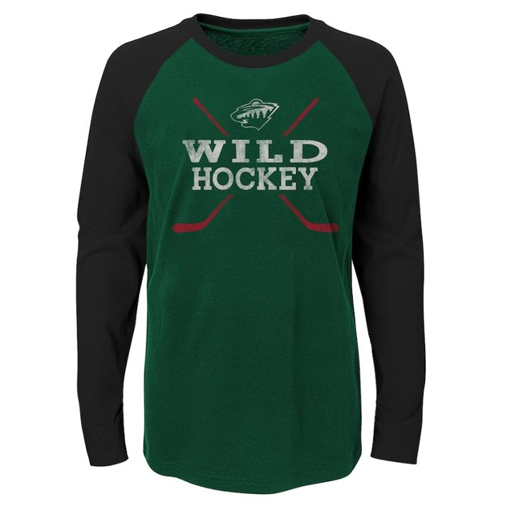 Boys 4-18 Minnesota Wild Hockey Sticks Tee, Size: 12-14, Dark Green