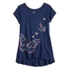Girls 4-12 Sonoma Goods For Life&trade; Sequin High-low Hem Tee, Size: 12, Dark Blue