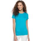 Apt. 9, Women's &reg; Essential Crewneck Tee, Size: Large, Turquoise/blue (turq/aqua)
