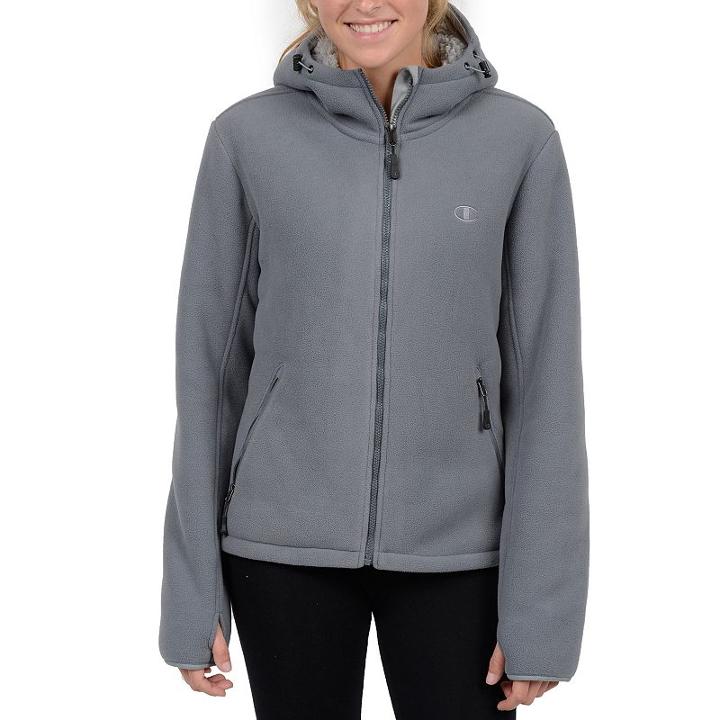Plus Size Champion Hooded Fleece Jacket, Women's, Size: 1xl, Grey