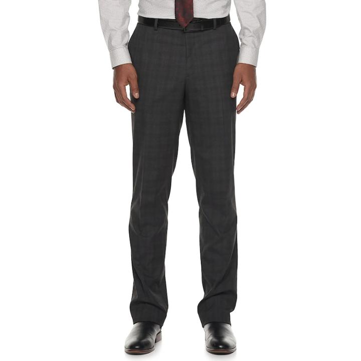 Men's Apt. 9&reg; Extra-slim Fit Stretch Flat-front Suit Pants, Size: 36x32, Grey (charcoal)
