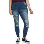 Juniors' Plus Size Indigo Rein Midrise Pull-on Jeggings, Teens, Size: 18, Dark Blue