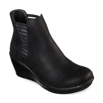 Skechers Rumblers Beam Me Up Women's Wedge Ankle Boots, Size: 7, Grey (charcoal)