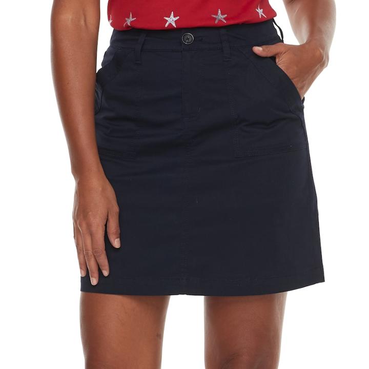 Women's Croft & Barrow&reg; Twill Skort, Size: 18, Blue (navy)