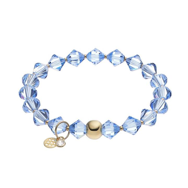 Tfs Jewelry 14k Gold Over Silver Violet Crystal Stretch Bracelet, Women's, Size: 7