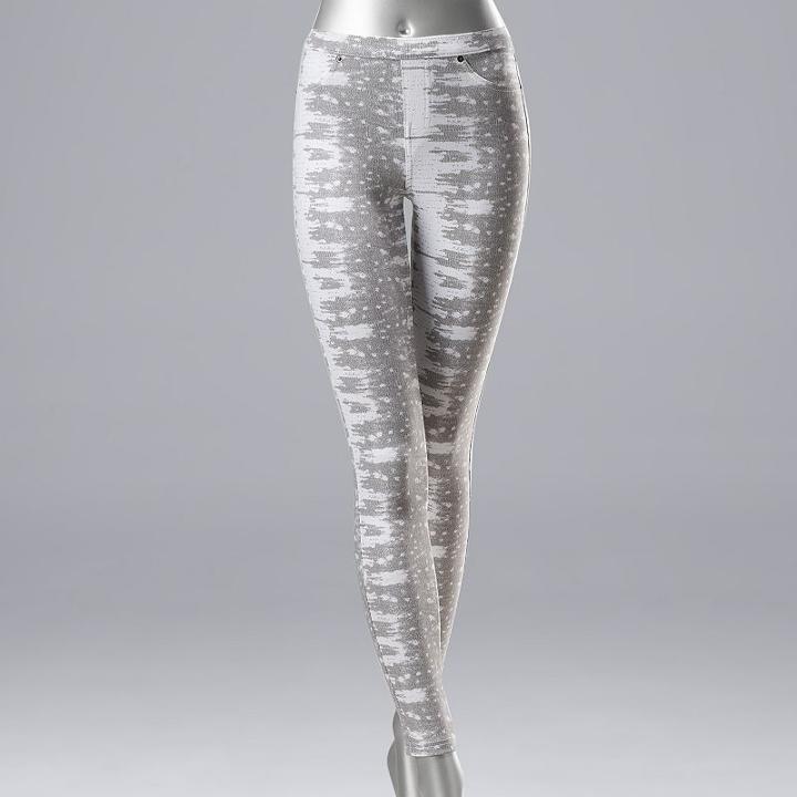Simply Vera Vera Wang Women's Lizard Denim Leggings, Size: Medium, White
