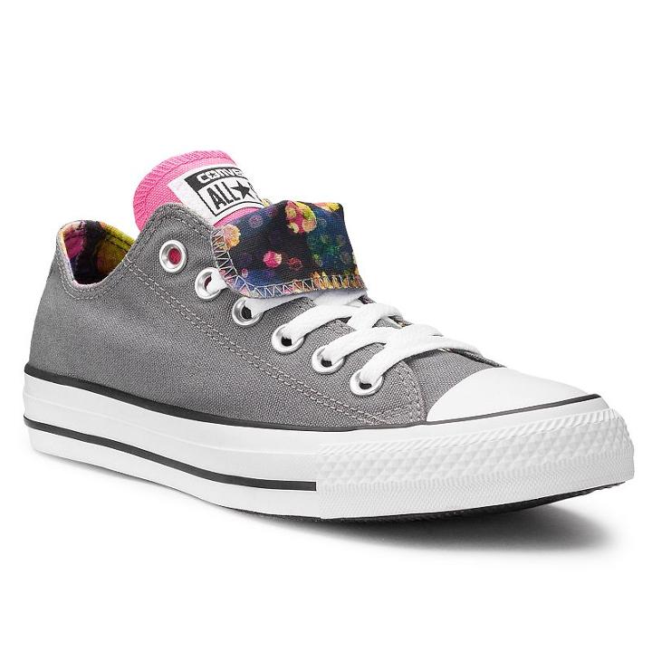 Women's Converse Chuck Taylor All Star Double Tongue Floral Sneakers, Adult Unisex, Size: 7, Grey