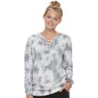 Juniors' Cloud Chaser Lace-up Sweatshirt, Teens, Size: Xs, Grey (charcoal)