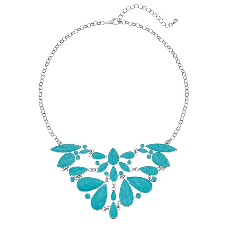 Aqua Teardrop Statement Necklace, Women's, Turq/aqua