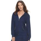 Women's Juicy Couture Embellished Hooded Jacket, Size: Medium, Blue (navy)