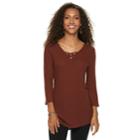 Women's Sonoma Goods For Life&trade; Supersoft Textured Tunic, Size: Medium, Red/coppr (rust/coppr)