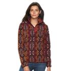 Women's Woolrich Trail Blazing Tribal Fleece Pullover, Size: Medium, Drk Purple