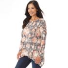 Women's Apt. 9&reg; Sharkbite Cage Top, Size: Xl, Charcoal Floral