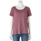 Juniors' Mudd&reg; Solid High-low Hem Tee, Girl's, Size: Small, Dark Red