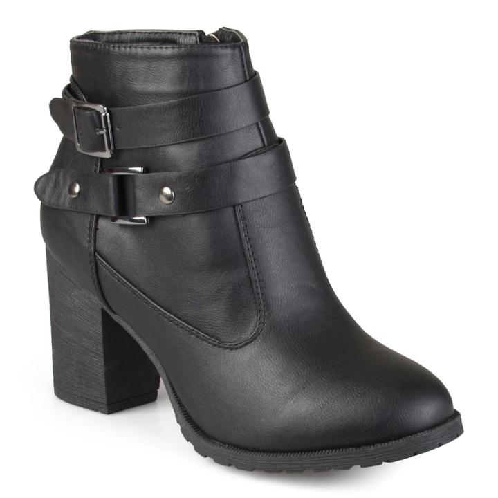 Journee Collection Qposh Women's Heeled Ankle Boots, Size: 9, Black