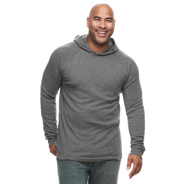 Big & Tall Apt. 9&reg; Slubbed Pullover Hoodie, Men's, Size: L Tall, Dark Grey