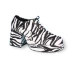 Adult Platform Zebra Costume Shoes, Size: 12-13, Black