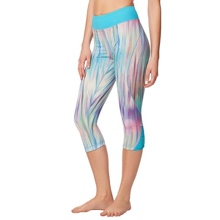 Women's Shape Active Reef Capri Workout Tights, Size: Large, Light Blue