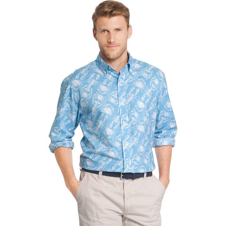 Men's Izod Newport Classic-fit Oxford Button-down Shirt, Size: Medium, Dark Blue