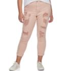 Juniors' Plus Size Almost Famous Roll Cuff Ripped Jeans, Teens, Size: 14, Light Pink