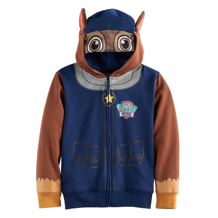 Boys 4-7 Paw Patrol Chase Mesh Face Zip Hoodie, Size: 4, Blue (navy)