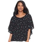 Women's Elle&trade; Crepe Popover Top, Size: Medium, Oxford